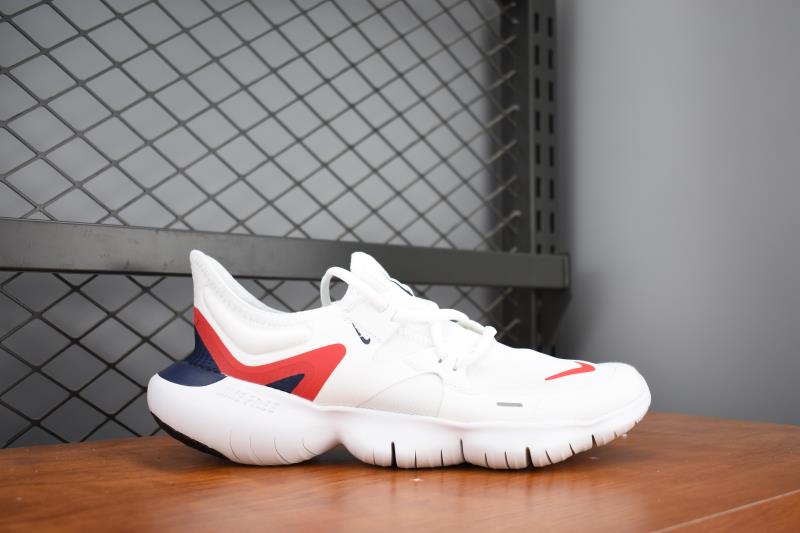 Nike Free Run 5.0 White Red Blue Training Shoes - Click Image to Close